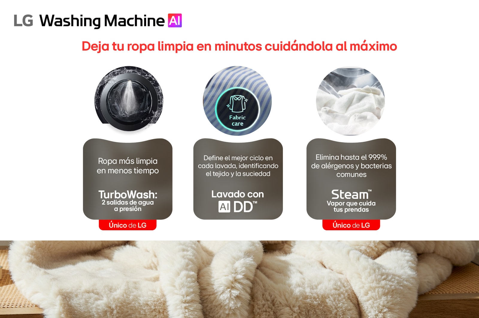 Lavadora LG tanque interior puerta abierta WD22VV2S6BR